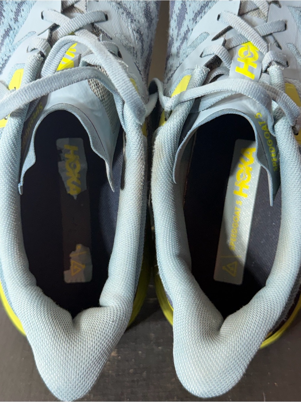 HOKA Speedgoat 5 Men’s Size 13 Trail Running Shoes Vibram Megagrip Blue - Picture 10 of 17